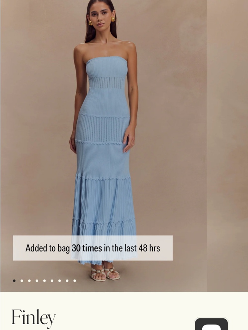 Finley Powder Blue Ribbed Tiered Maxi Dress - Picture 2 of 4